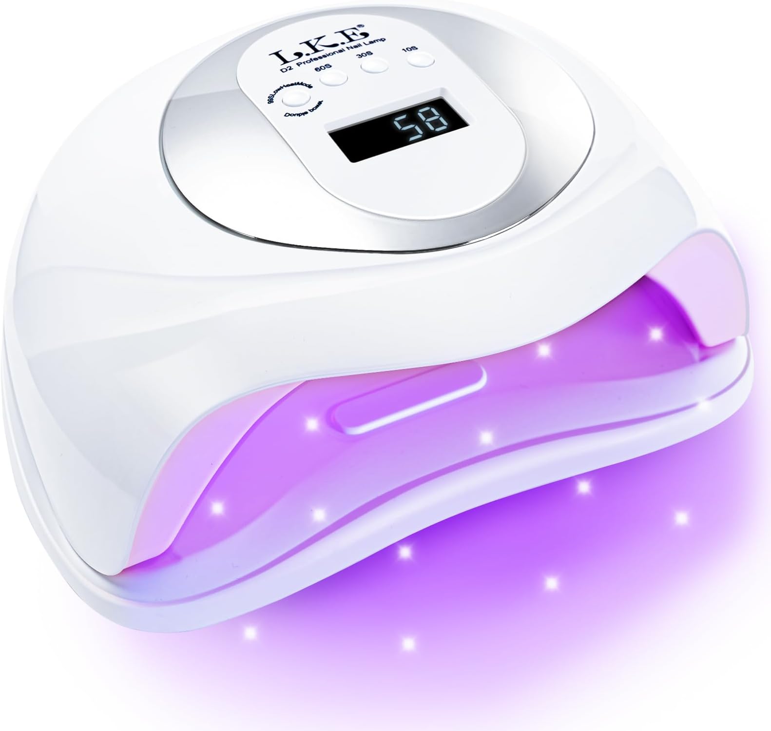 UV Nail Lamp, Nail Dryer 268W Light for Nails with 4 Timers LED Lamp Gel Polish Kit Professional Art Tools Automatic Sensor (White Pink)