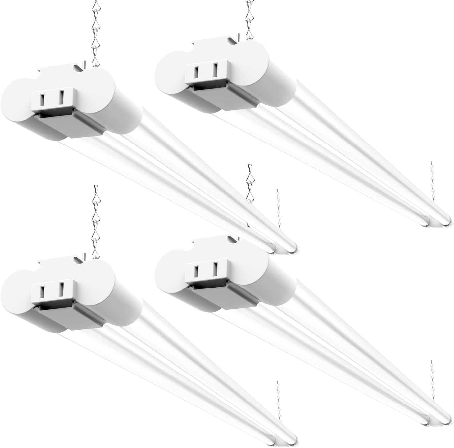 Sunco LED Shop Lights for Workshop 4FT, Linkable Garage Lighting, 4500 LM, 40W (150W Equivalent), 5000K Daylight, Surface + Suspension Mount, 48 Inch Integrated Fixture, White 4 Pack.