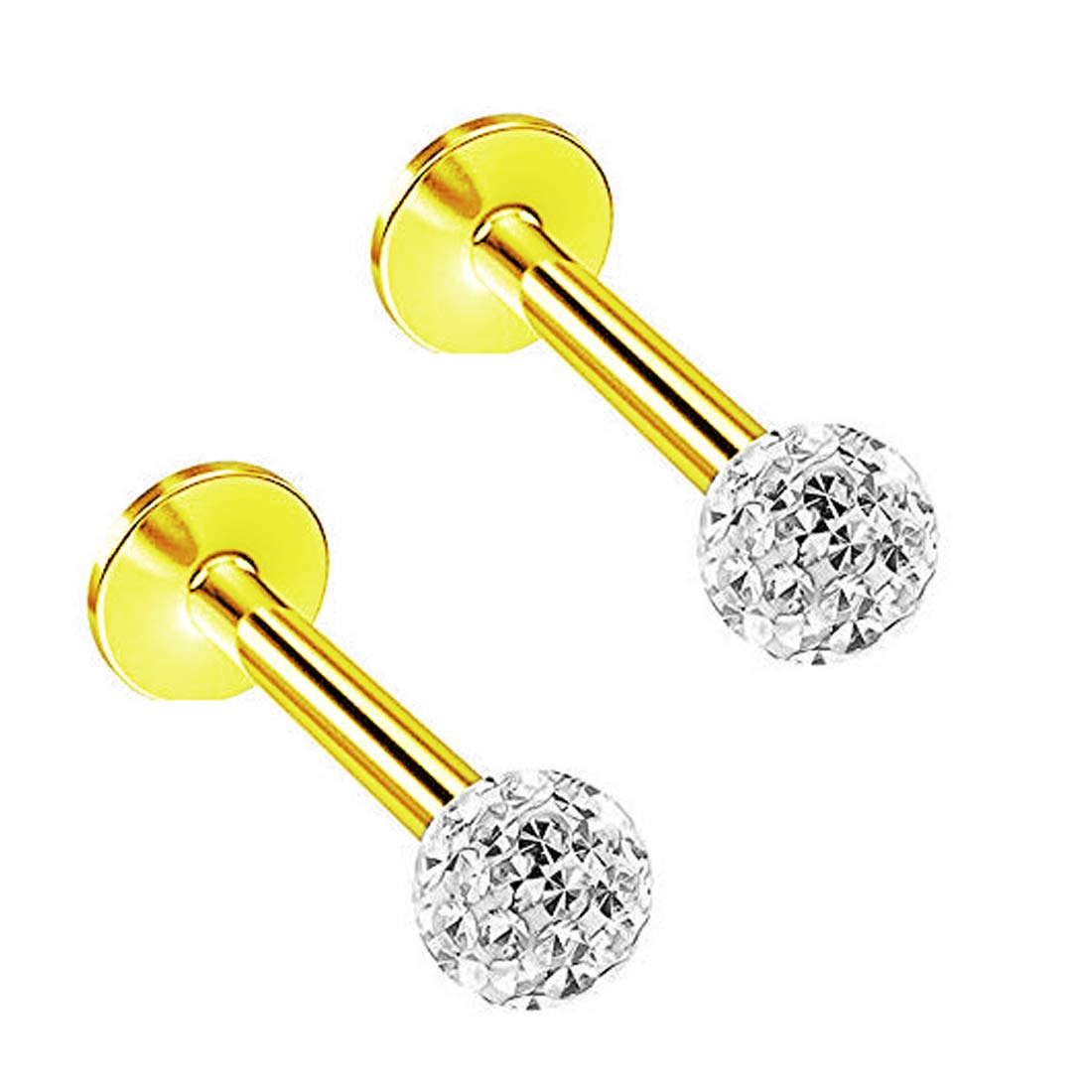 Gadgetsden 16 g 08 mm Stainless Steel Multi Ferido Gold Crystal Labret Lip Ring for Men and Women-2 Pieces (B07ZTHTFSG) Amazon Price History, Amazon Price Tracker