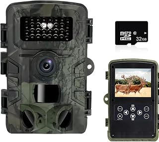 Cámara de vida silvestre de 58 MP de 2 pulgadas, cámara de caza HD con visión nocturna, activada por movimiento, IP66, impermeable, para exteriores, ciervos, vida silvestre, cámara nocturna para