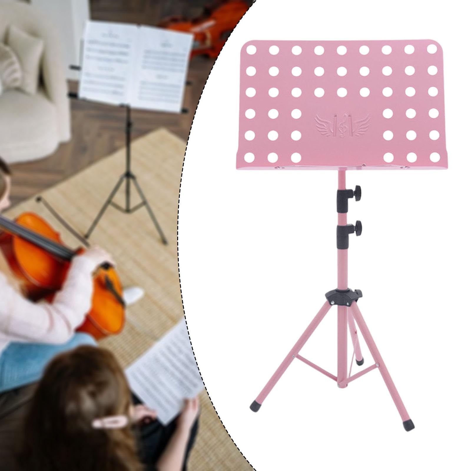 Atril para Partituras Musicales con Soporte Plegable Panel Robusto de 45cmx30cm Base Estable de Altura Y Antideslizante Adecuado para, Rosa