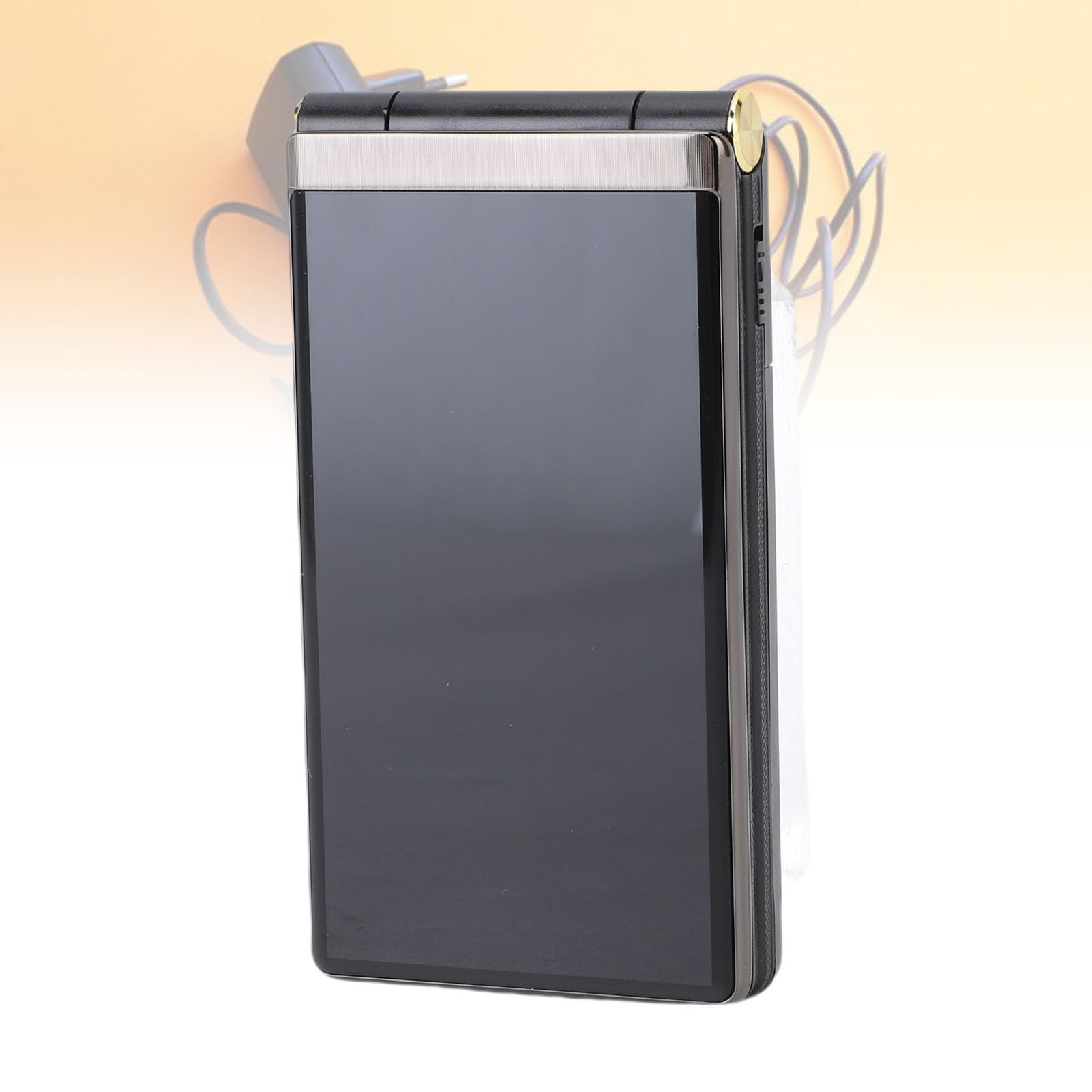 Annadue Telefon z klapką 4G dla Seniorów, Podwójny Ekran 3,0 Cala i 1,8 Cala, Podwójna Karta SIM, SOS, Aparat 1,3 MP, ze Skórzanym Etui.5900 MAh (Kolor rewolwerowca)