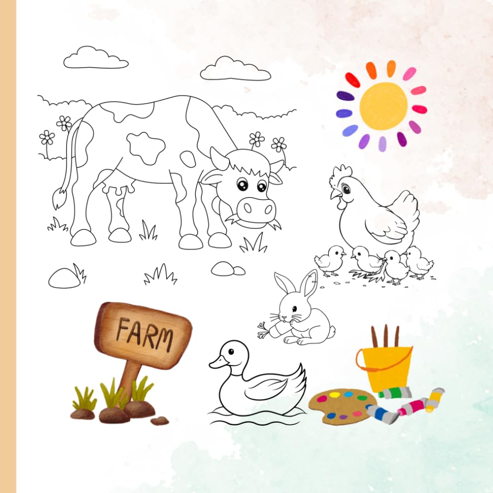 Farm Animals Coloring Book for Kids: Adorable Farm Friends for Little Artists