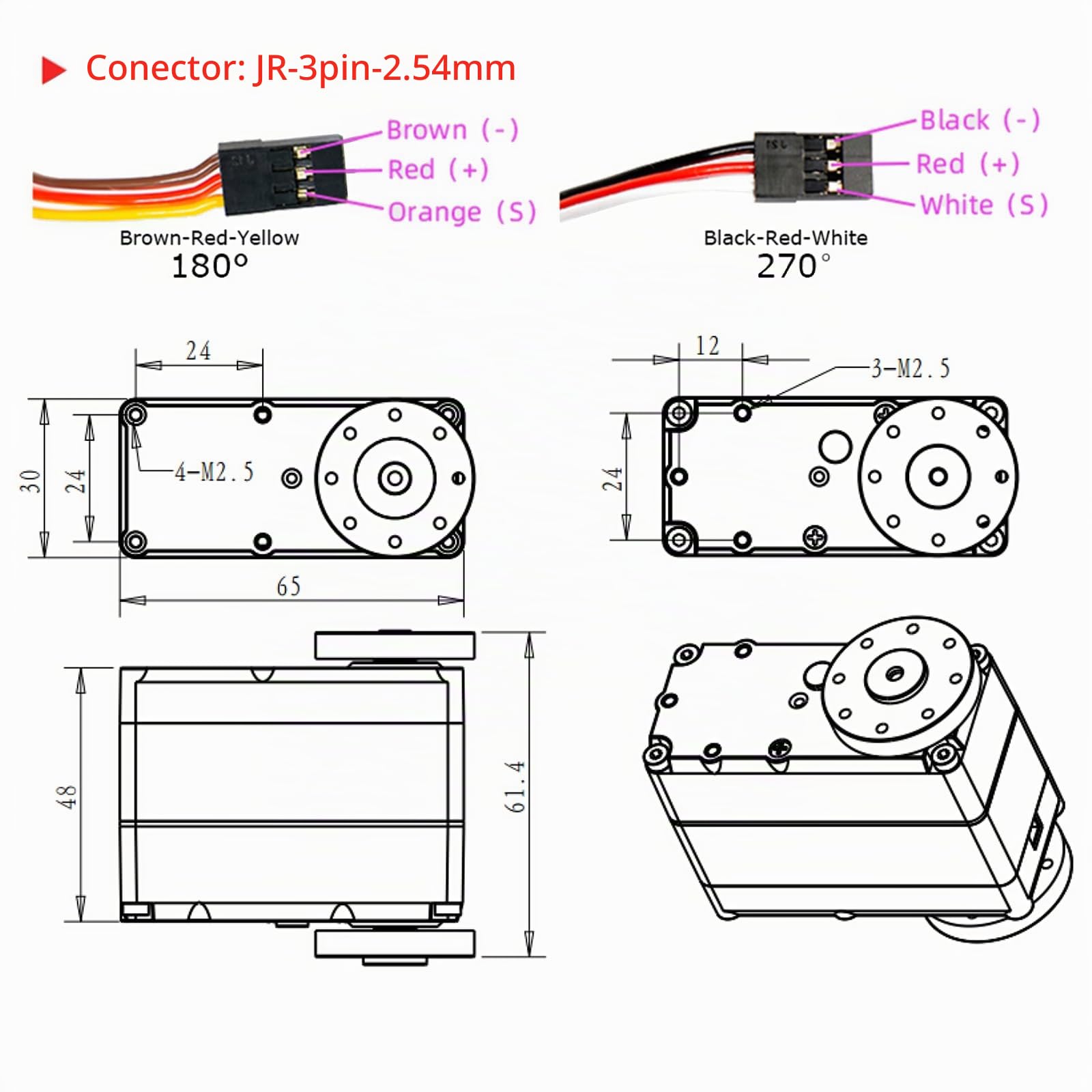 Servo digital de 150 kg, impermeable, IP66, con soporte en forma de U, para robots y coches RC 1/5