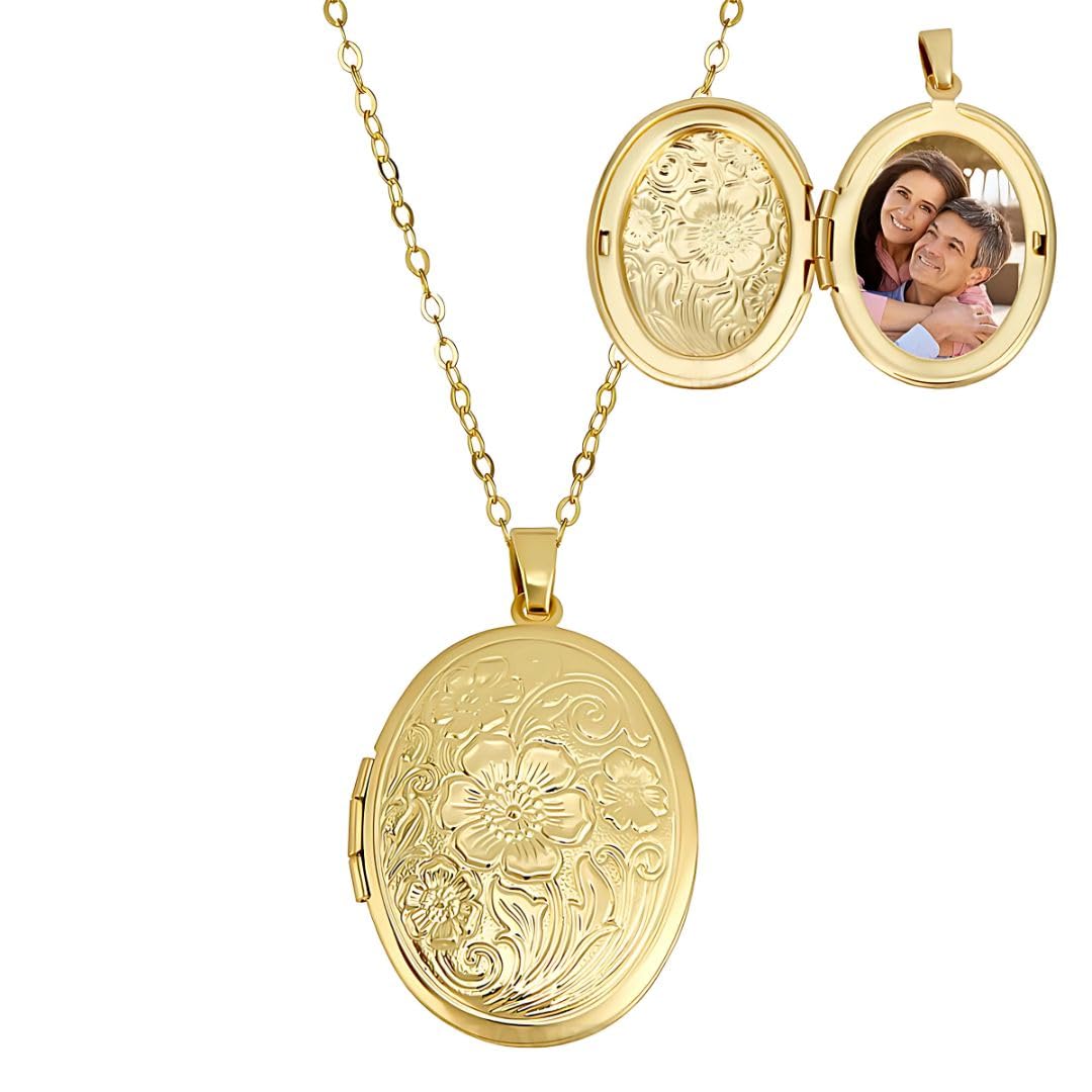 18K Real Gold Plated Oval Photo Memory Locket Pendant Necklace With Chain Valentine Gift For Women And Girls (NK0986) 1 Piece Only-image-36