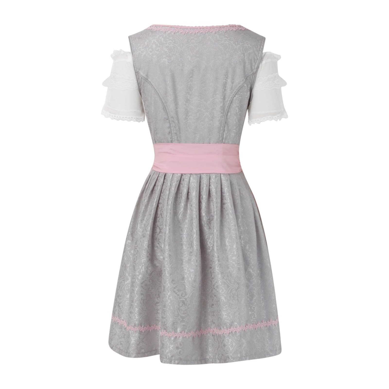 Dirndl Damen 3 Teilig - Trachtenkleid Dirndlkleid Trachten Kleid + Dirndlbluse+Schürze Grosse Grössen Dirndel Trachtenmode Dirndl & Dirndl-Sets für Frauen Mädchen Oktoberfest Outfit S-5XL