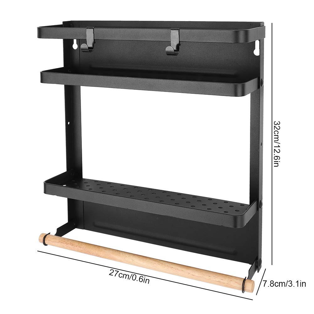 Mensola Magnetica Per Frigorifero Con Portarotolo - Organizzatore Da Cucina Salvaspazio, Bianco - Foto 2