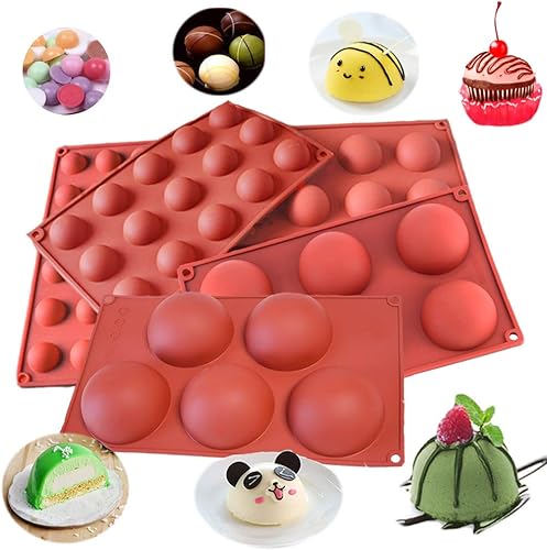 Miniatura 6 de Molde de silicona semicircular, media esfera para chocolate, caramelos y gomitas, juego de utensilios para hornear y decorar pasteles, cúpulas