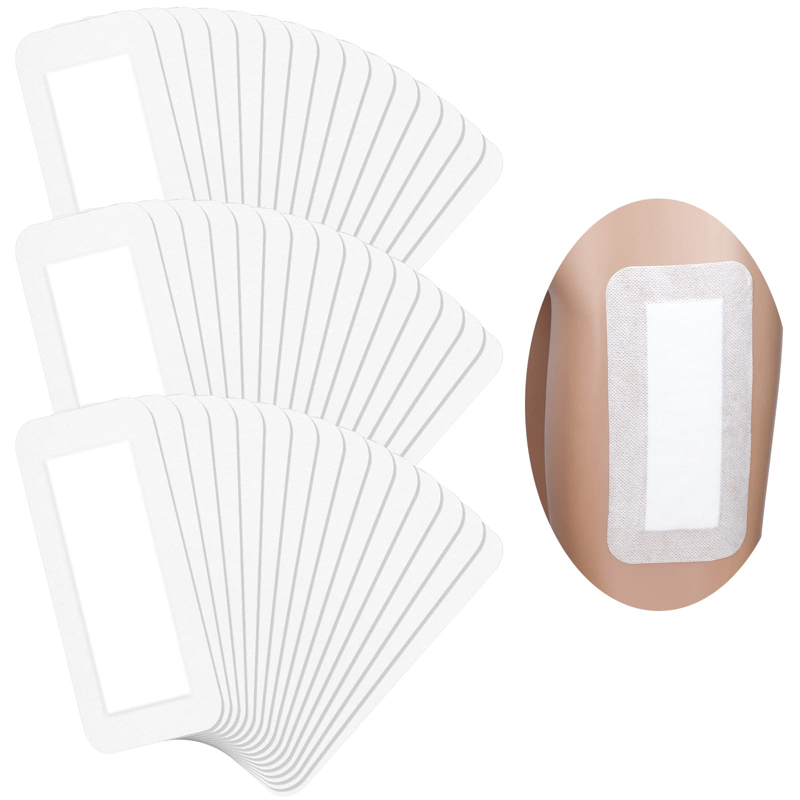 60 Pcs Bordered Gauze Adhesive Island Dressing Wound Dressing Waterproof Gauze with Pad Breathable Bandage Individually Packed Pouches Tapes for Blister Wound Care (4 x 10 Inch)