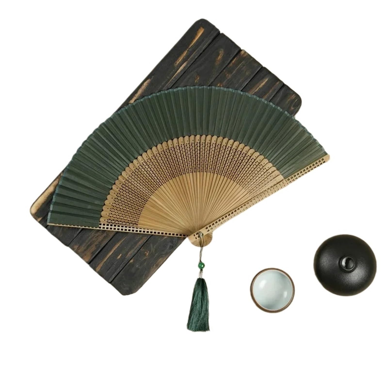 Gwyzax Wooden Folding Fan 2Pcs Carved Bamboo Folding Fan Vintage Chinese Hand Fan for Wedding Party Prop