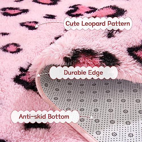 Tapete decorativo de leopardo rosa 4x6 pies miniatura 6