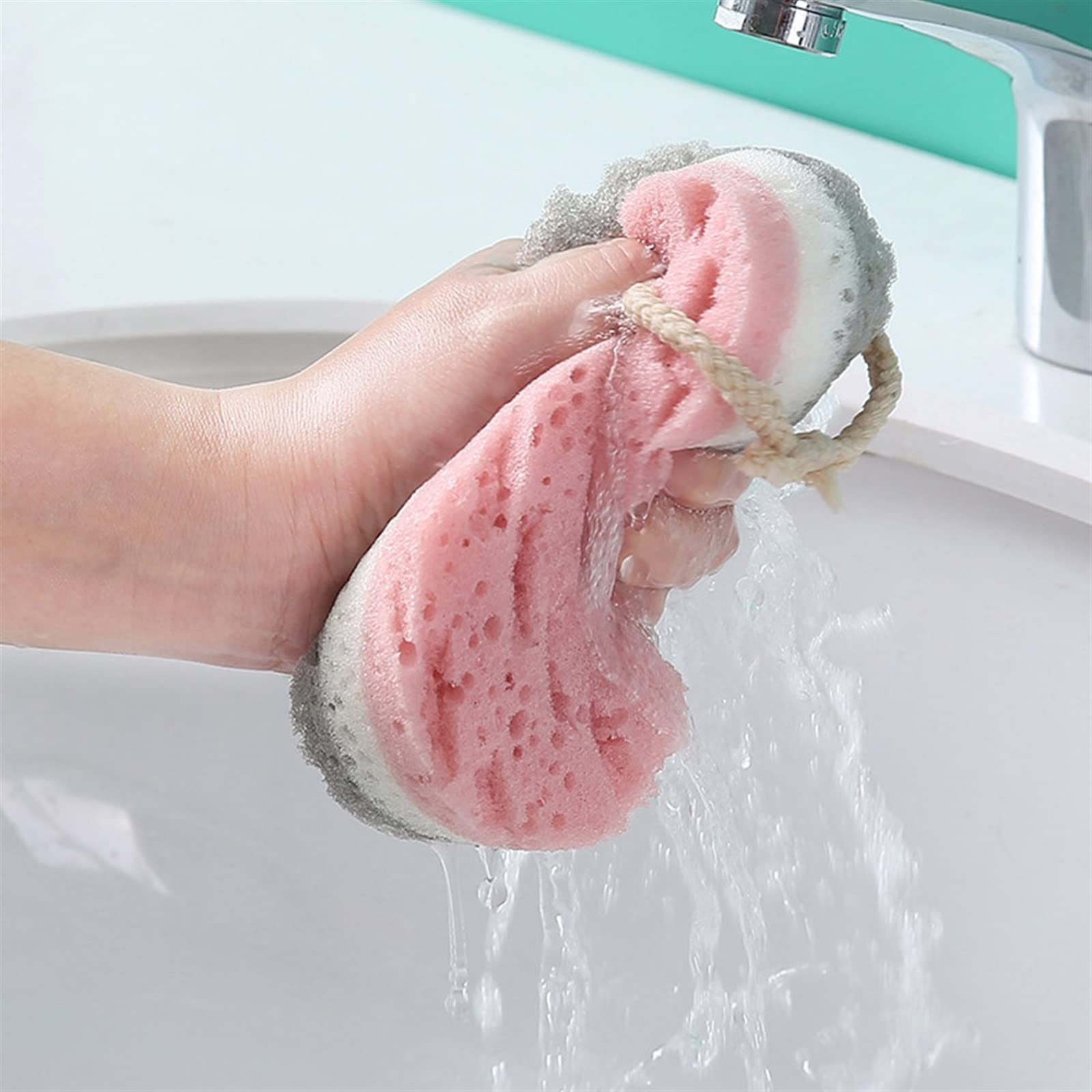 Esponja para la ducha, Esponja de baño corporal, cepillo en polvo for ducha, limpieza la piel, masaje hidratante