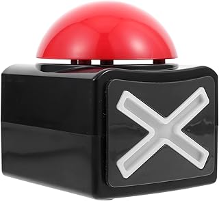 Electronic Game Answer Buzzer Button: Game Buzzer Alarm Sound Play Button with Light Classroom Buzzers Game Show Toys for Game Nights Black