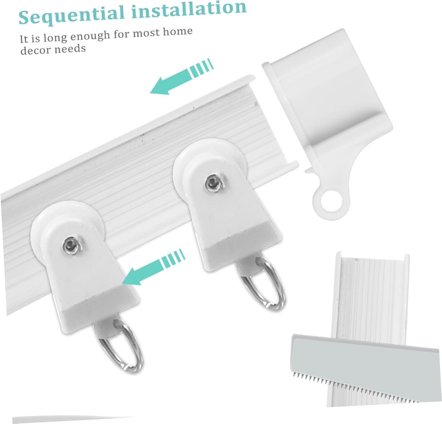 Unomor 1set Flexible Curtain Track Bendable Ceiling Mount for Silent Curtains Clips Included Easy Installation for Home Office and Shop Use