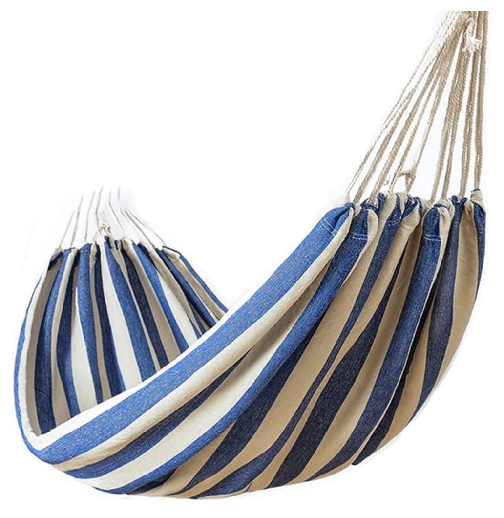 Hammock Swing Outdoor Bed Recreation Hammock Outdoor Leisure Double Thick Canvas Indoor College Dormitory Camping Swing Chair For Hikers Easy Setup(Blue,200 * 150cm)