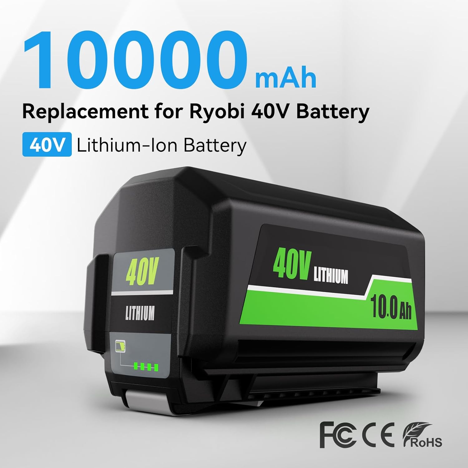 10.0Ah High Capacity Replacement for Ryobi 40V Battery OP4026 OP4030 OP4040 OP4050 OP4060 OP4075, Compatible with Ryobi 40 Volt Cordless Power Tools - Image 2