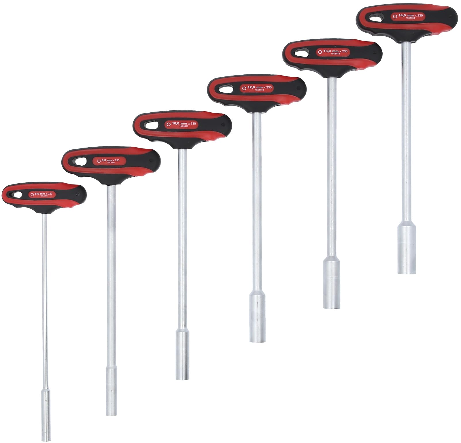KS Tools 158.5000 Serie di giraviti a T a bussola CHROME 6pz.6-14mm