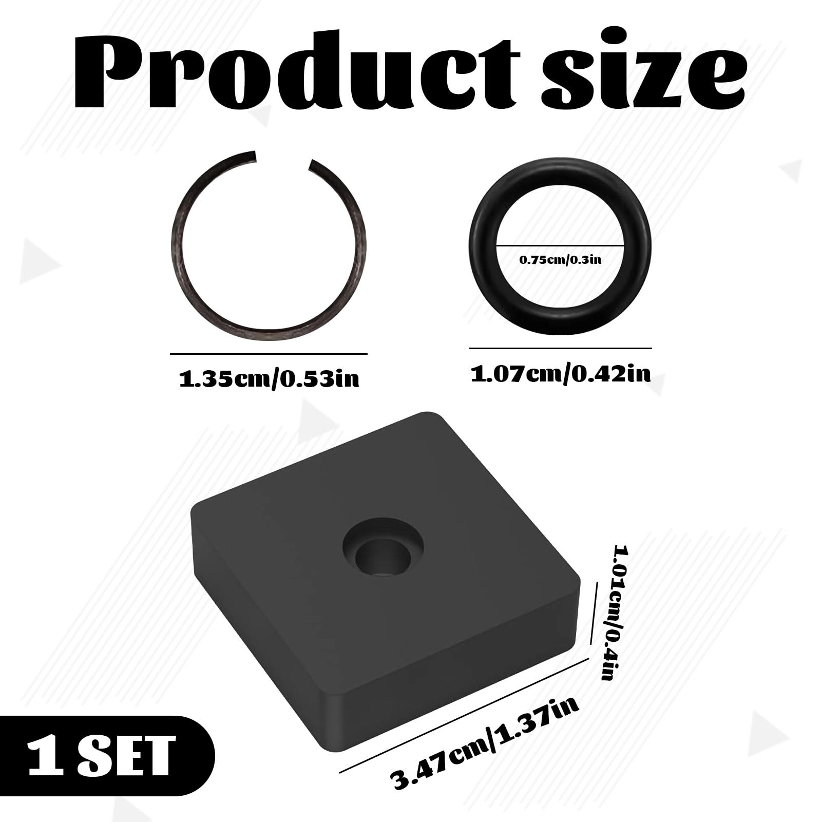 3/8" & 1/2" Impact Retaining Ring Clip with O-Ring, Impact Wrench Retaining Ring Kit - Image 2
