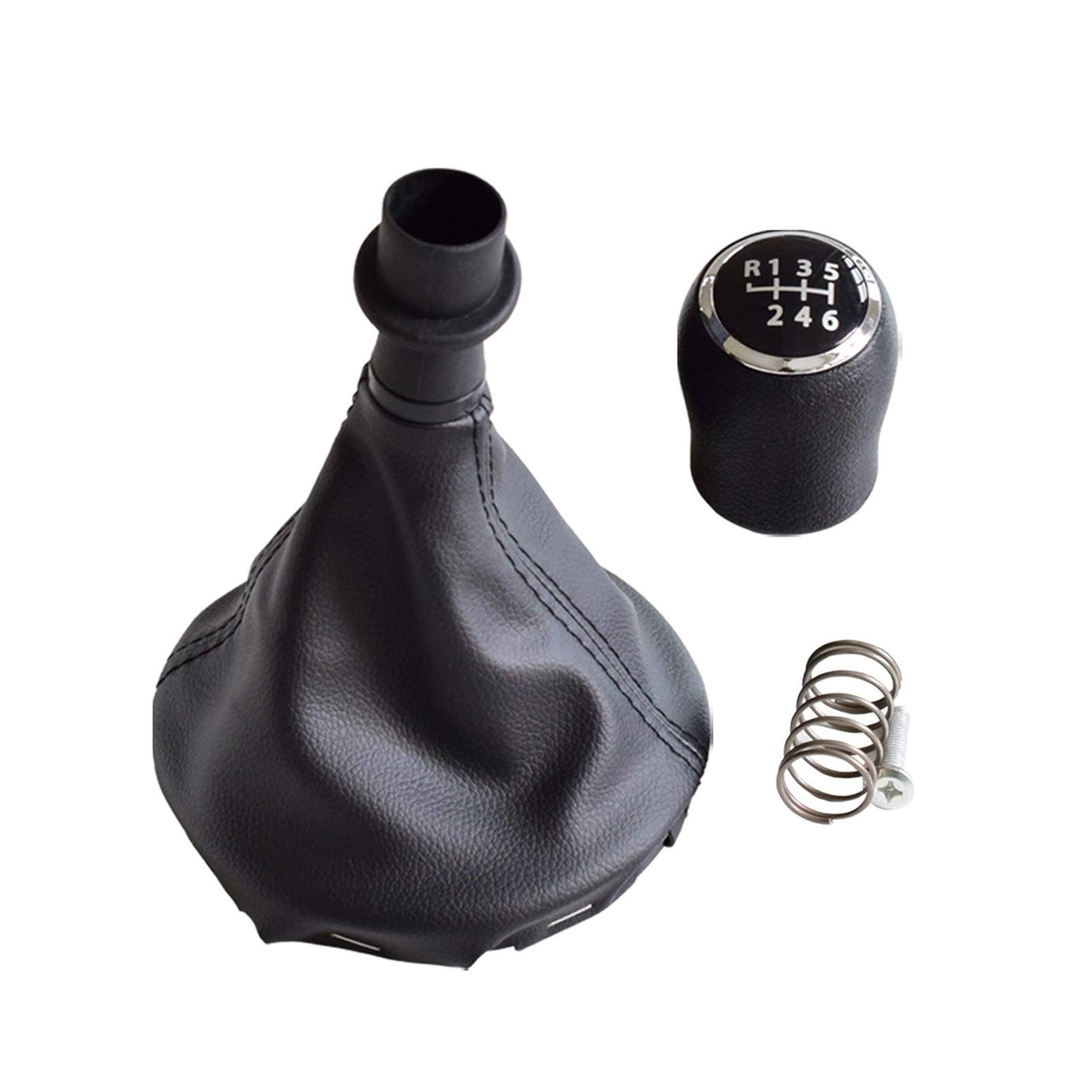 Gałka dźwigni zmiany biegów, pasuje do VW, Transporter T5 T5.1 Gp 2003-2011 T6 5 6 prędkości czarny srebrny panel akcesoria samochodowe gałka zmiany biegów osłona (6 biegów czarny)