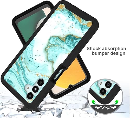 Miniatura 3 de TJS Funda compatible con Samsung Galaxy A13 5G, con protector de pantalla integrado, cubierta protectora de cuerpo completo con purpurina y bonito