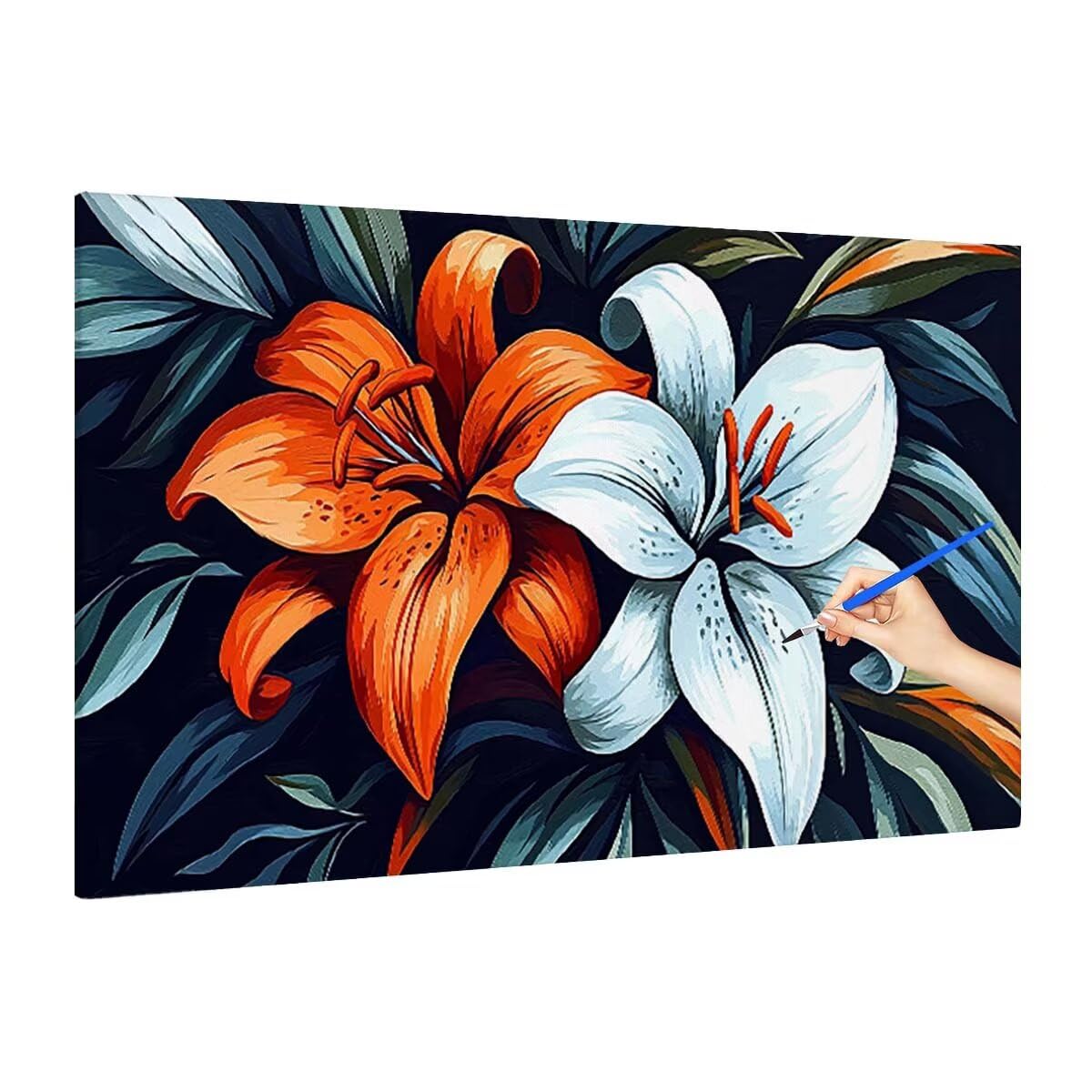 Kwiaty do malowania po numerach, 180 x 80 cm, duże farby po numerach, dla dorosłych, nowoczesne płótno bez ramy, sztuka i rzemiosło dla początkujących, kolorowe farby olejne, na płótnie, hobby dla