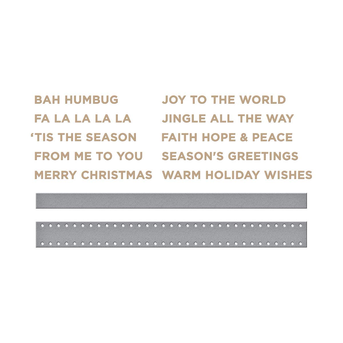 Spellbinders Metal Holiday Sentiments Series 2 - Glimmer Hot Foil Plate & Die Set - Sparkling Christmas Collection, Faith Hope & Peace 10.40 X 0.60 Cm