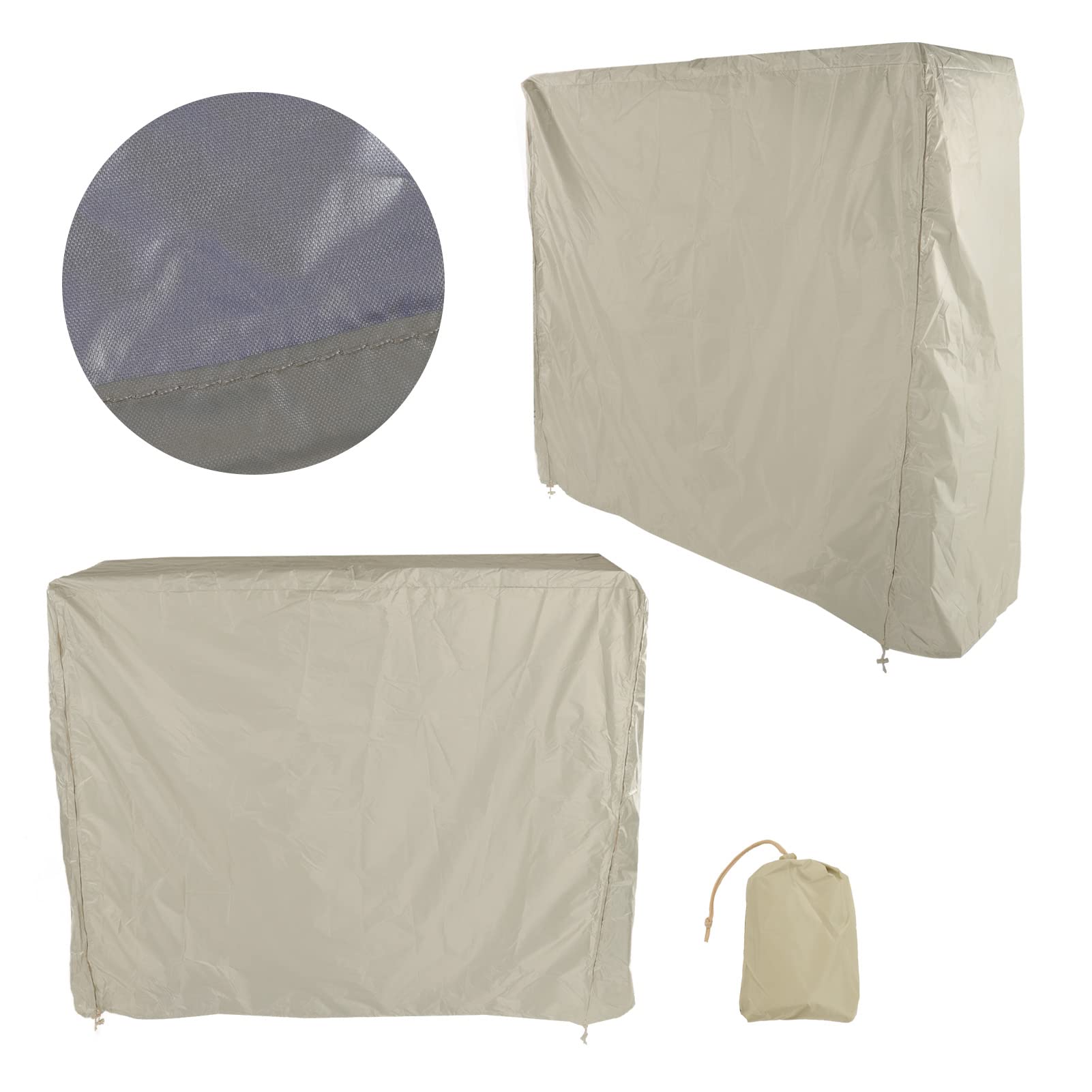 Copertura antipolvere per tavolo da ping pong, in taffetà di poliestere 190, impermeabile, con cerniera, beige, 155 x 75 x 144 cm