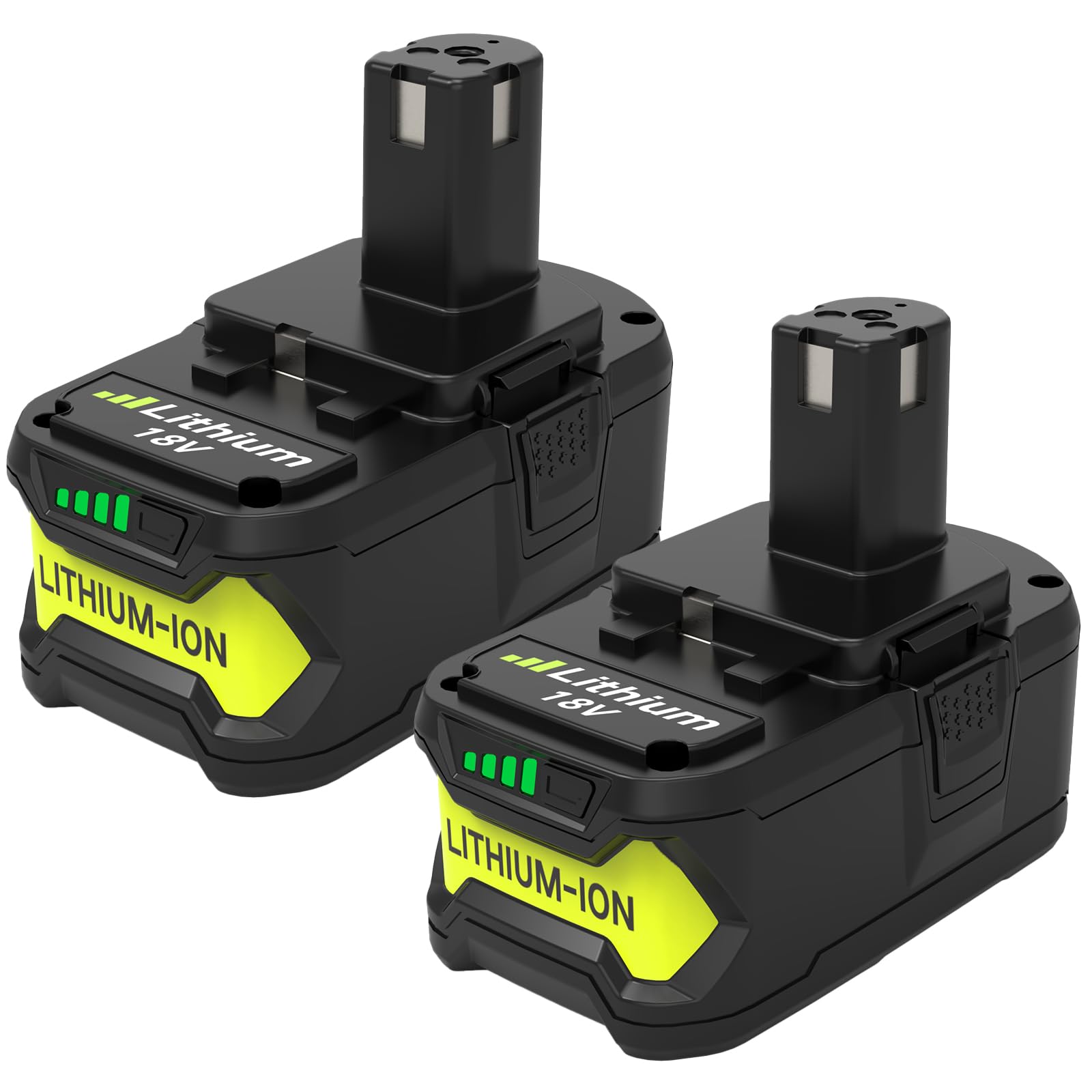 2-Pack 8.0Ah High Capacity Replacement for Ryobi 18V Battery, Compatible with Ryobi 18 Volt Lithium ion Battery P108 P107 P105 P104 P103 P102 Cordless Tools(Green)