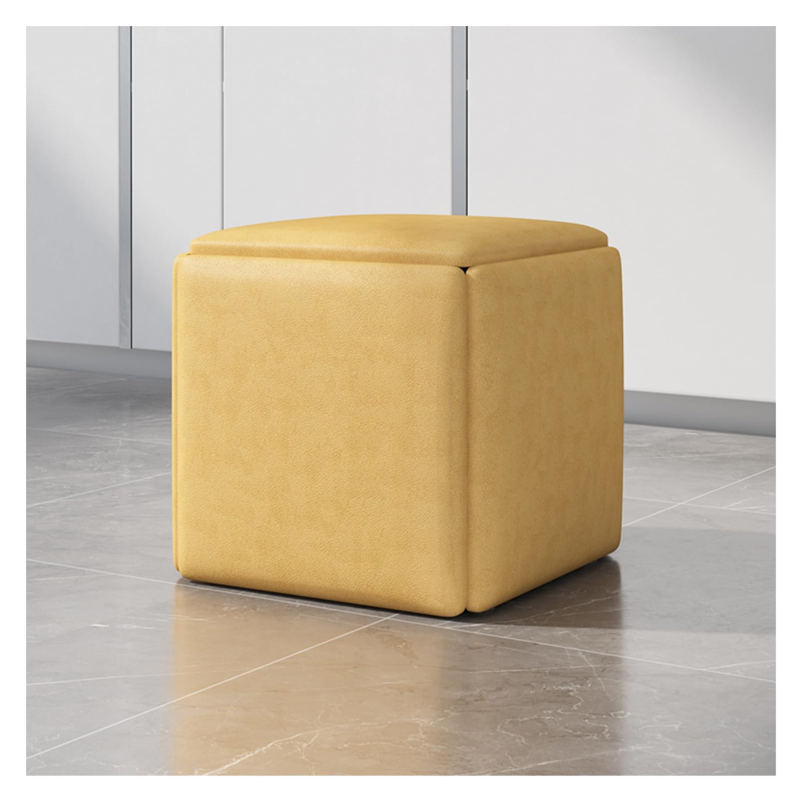 Banco cuadrado de cuero 5 en 1 impermeable con ruedas para el salón