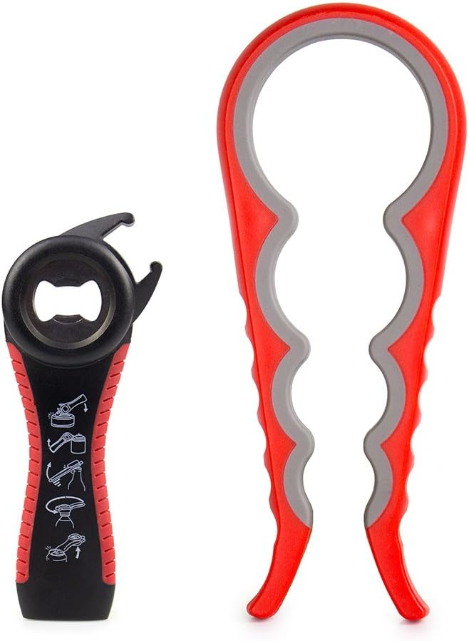 HonVaLons Jar Opener Bottle Opener Can Opener [2 PACK]Jar Opener For Weak Hand,Elderly, Seniors, Arthritis Sufferers/ Opener Matching With Variety Of Seals & Lids