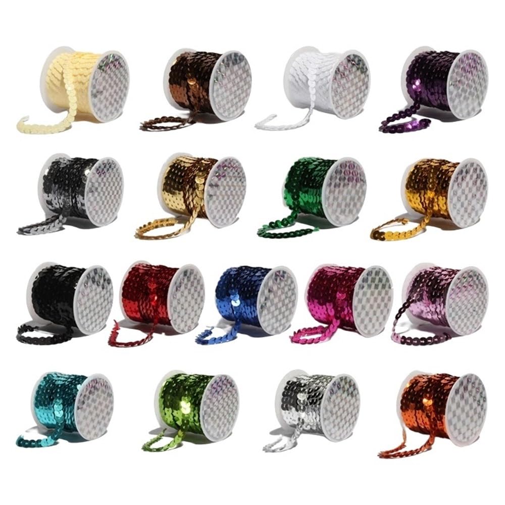 Galon Paillette Paillettes 5m PVC Plat Rond 6mm
