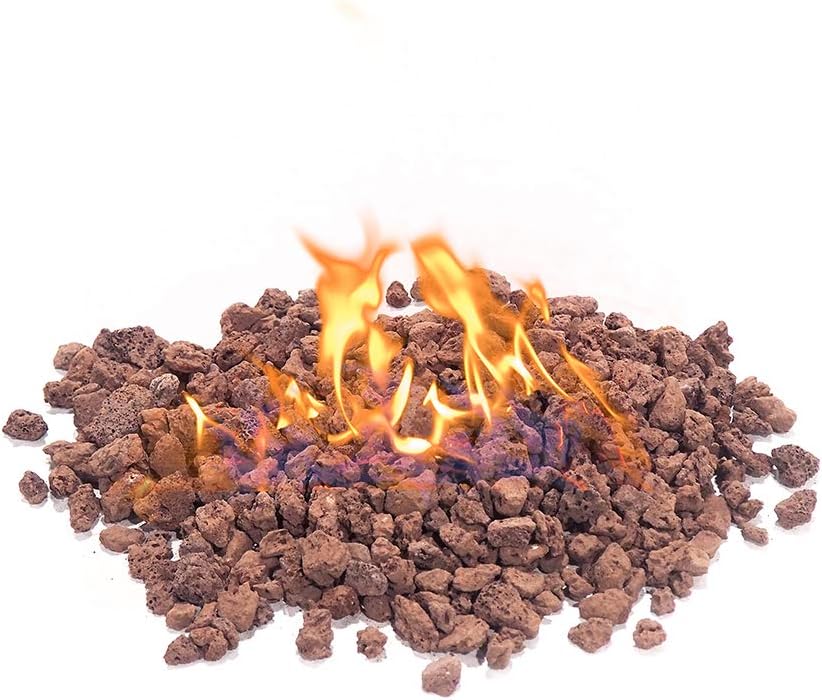 Skypatio 3/4-1.2 Inches Red Lava Rocks Gas Log Fireproof and Heatproof Volcanic Rock Lava Stones,Perfet for Indoor/Outdoor Fireplace,Firepit,Bonsai Soil,Aquariums,All-Natural,8.8lb.