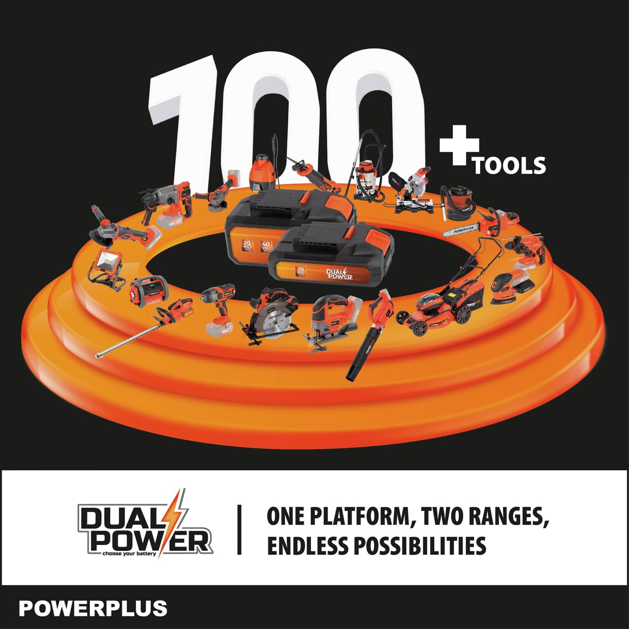 Powerplus Dual Power POWDPG8060-20V - Extractor de malas hierbas con batería y cargador sin batería y cepillo de acero y nailon