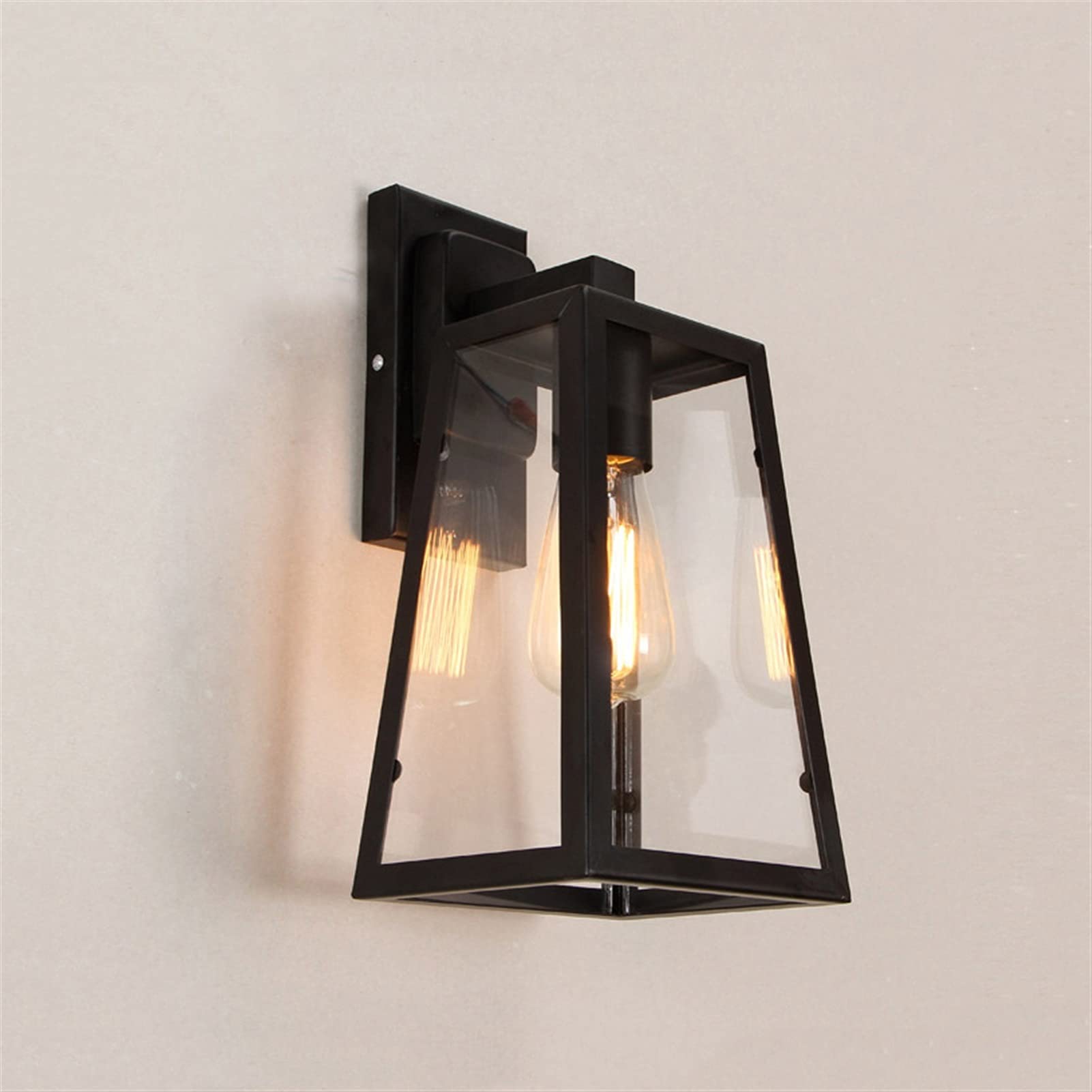 ASerZenith Retro Loft Outdoor Lamp Industrial V-Intage Garden Light Restaurant Stair Aisle Bedroom Porch Cafe Lamp Bedside Wall Sconce,Chandelier Lamps,Black No Bulb
