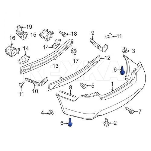 Miniatura 5 de Rexka Juego de 15 tornillos de moldeo de panel basculante para Nissan Infinit 01466-00261 350Z 370Z Juke Kicks Leaf Leaf Rogue EX35 FX35 FX37 FX50