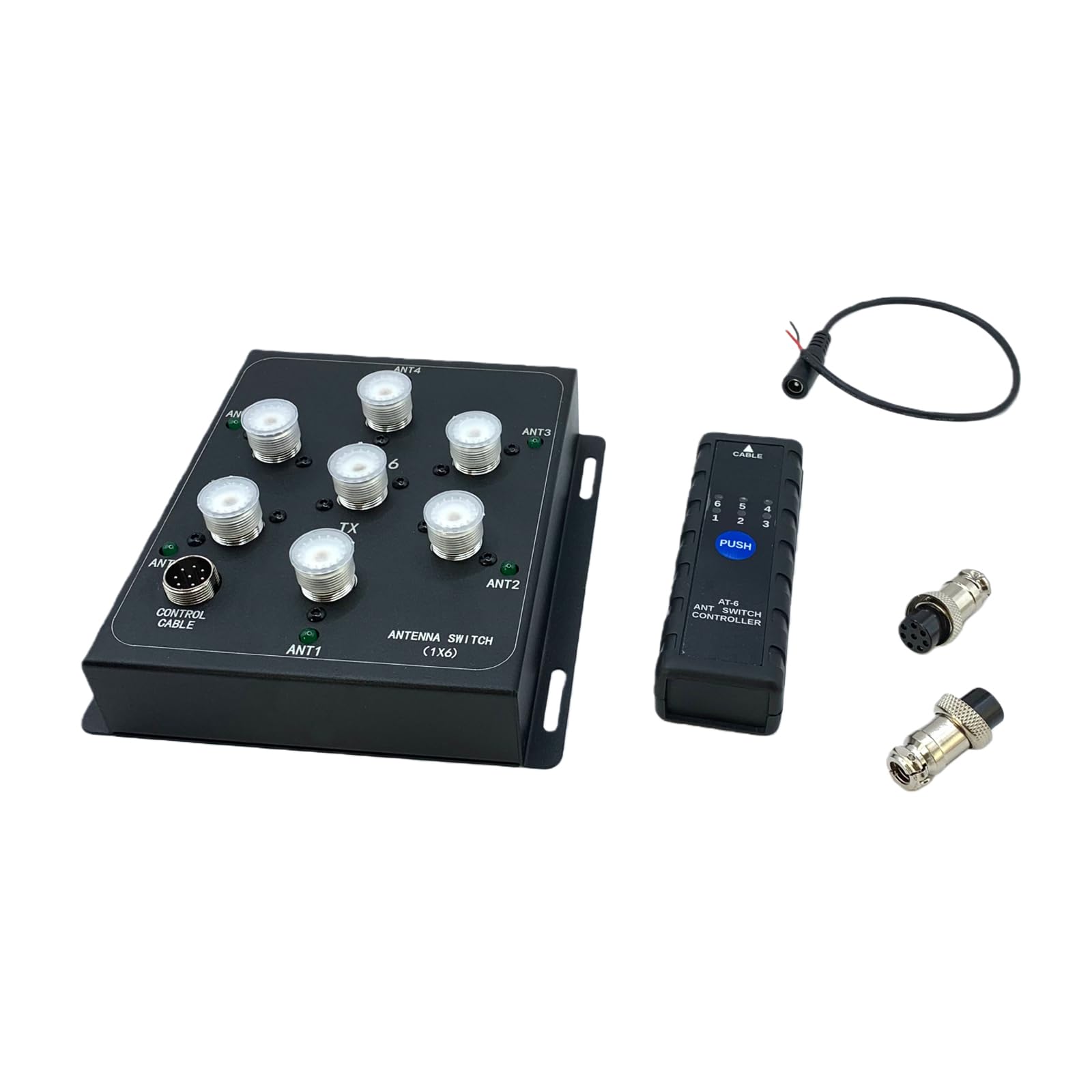 Kit de interruptor de antena remota coaxial de 6 vías, interruptores de señal de antena de 1,8 MHz-55 MHz, 800 W, PEP, herramienta de transmisión de alta potencia, compatible con estaciones base