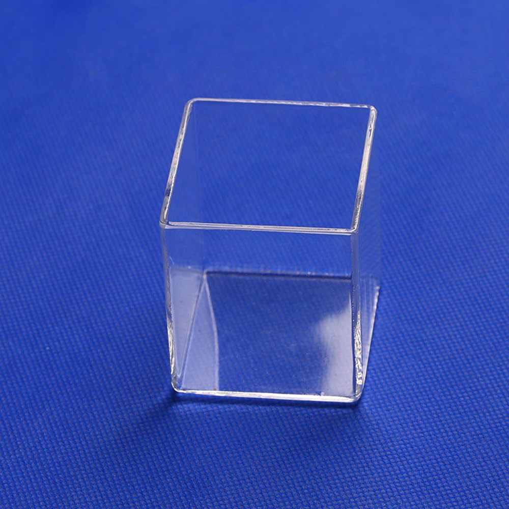 Quartz Cuboid Crucible, High Purity Quartz Glass Container, 1PCS/Set High Temperature Resistant Quartz Square Jar, Square Quartz Boat for Lab and Research (65 * 65 * 65mm-W*L*H)
