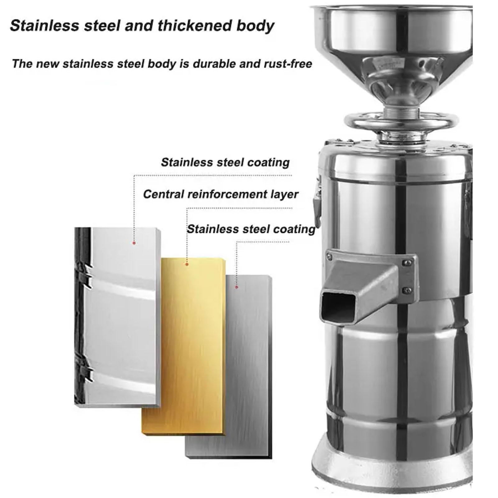 15 Kg/h Erdnussbuttermaschine, 1100 W Kommerzielle Elektrische Küchenmaschine Aus Edelstahl, 2850 U/min Nussmühle Für Mandeln, Cashewnüsse, Walnüsse, Kürbiskerne