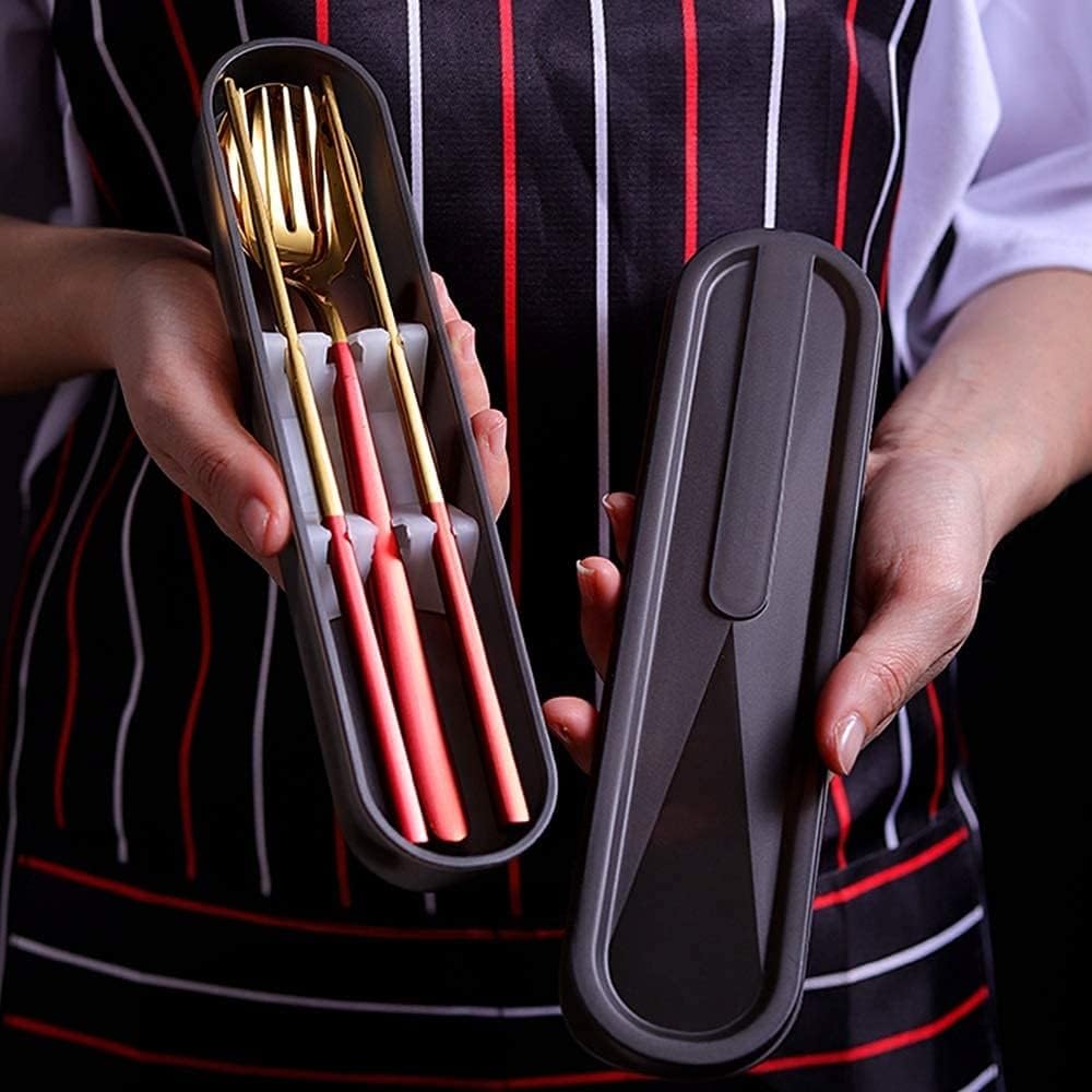 baguettes japonaises cooking chopsticks Baguettes antidérapantes réutilisables, ensemble de cuillères en acier inoxydable lavables au lave-vaisselle(Color:2)