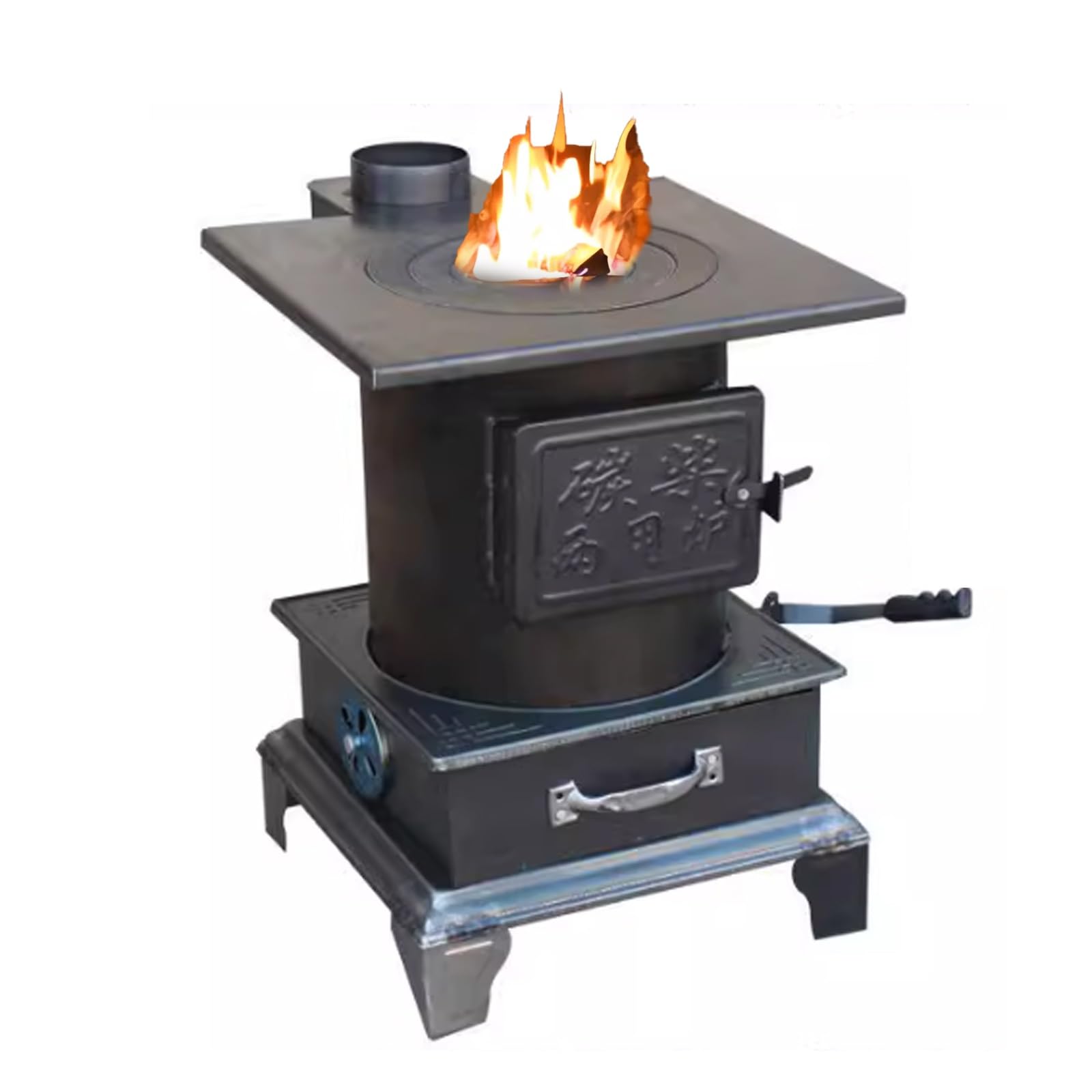 Stufa A Legna In Ghisa, Stufa A Pellet For Tenda Con Uscita Fumi Ispessita E Maniglia For La Rimozione Della Polvere For Più Combustibili Solidi
