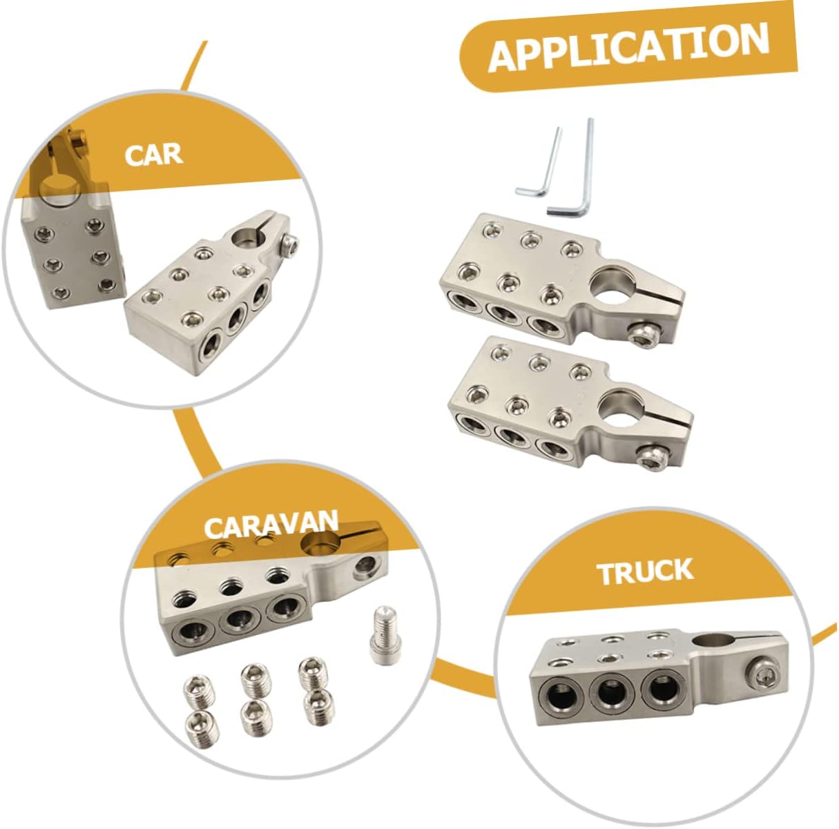 Alipis 1 Pair Awg Car Battery Terminal Clamp Connector Battery Terminal for Tapered Sae Column Compatible with Various Durable Design for Automotive and Motorcycle Use