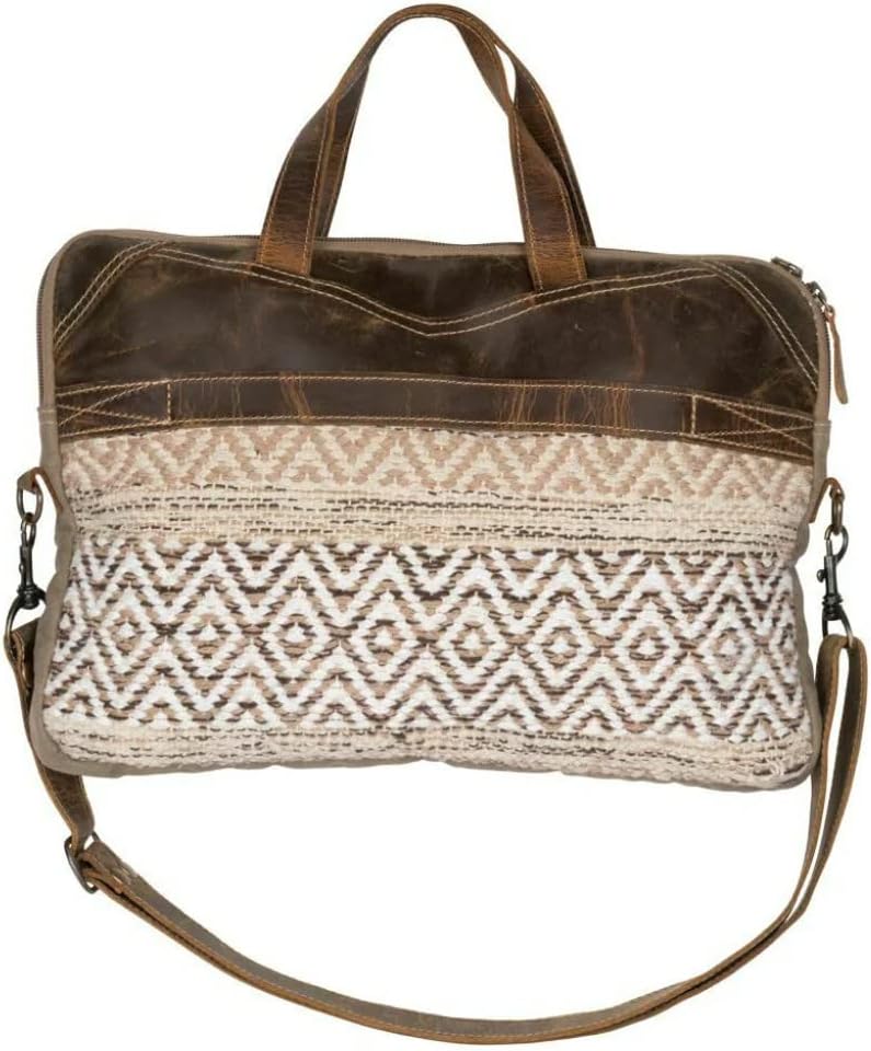 Myra Bag Aztec Purse for Women - Canvas Bag with Real Leather Detailing, Boho Handbags for Women, Cute Western Purse - Image 3