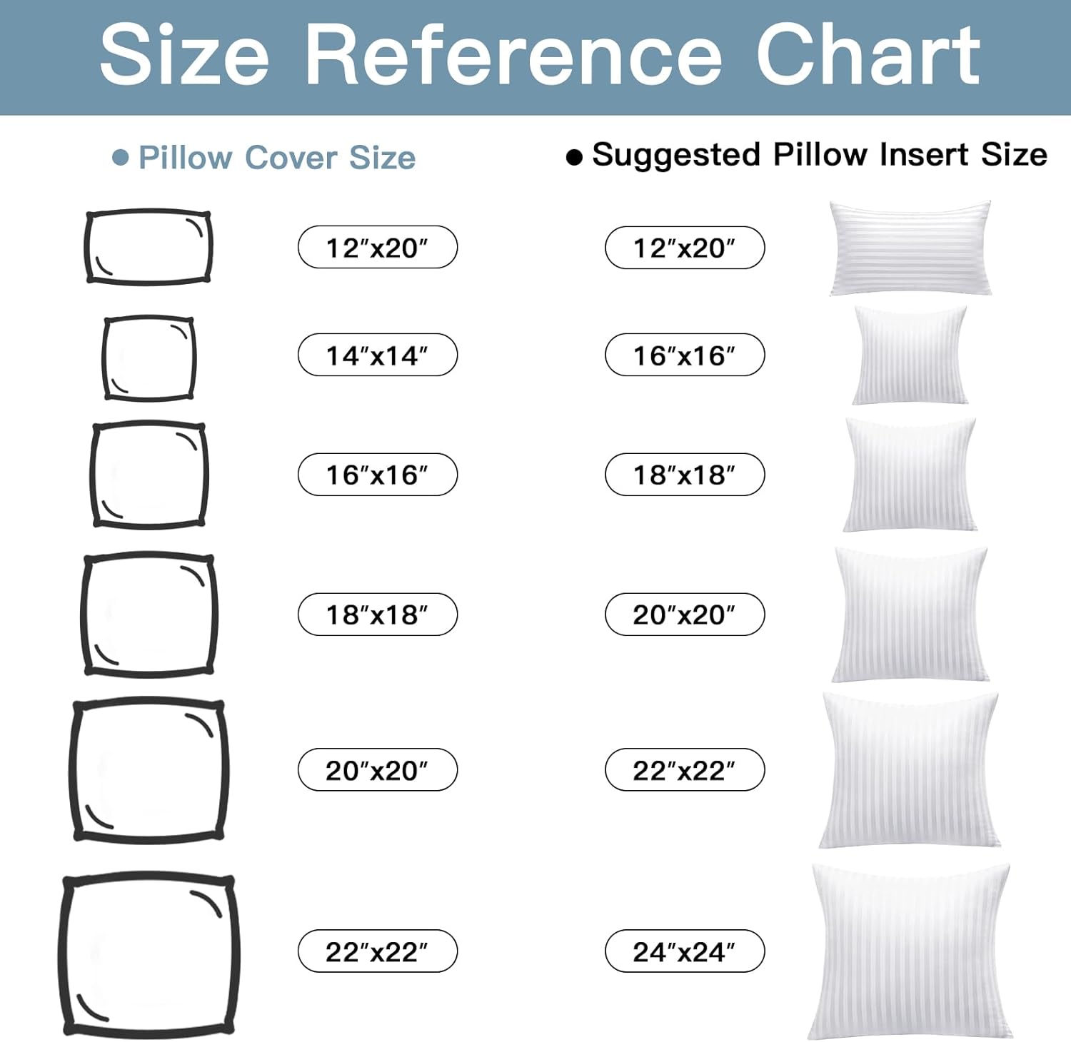 OTOSTAR Outdoor Pillow Insert 18 x 18 Inches, Water Resistant Striped Decorative Throw Pillow Soft Fluffy Square Cushion Insert for Patio Garden Farmhouse Sofa Couch - Image 7