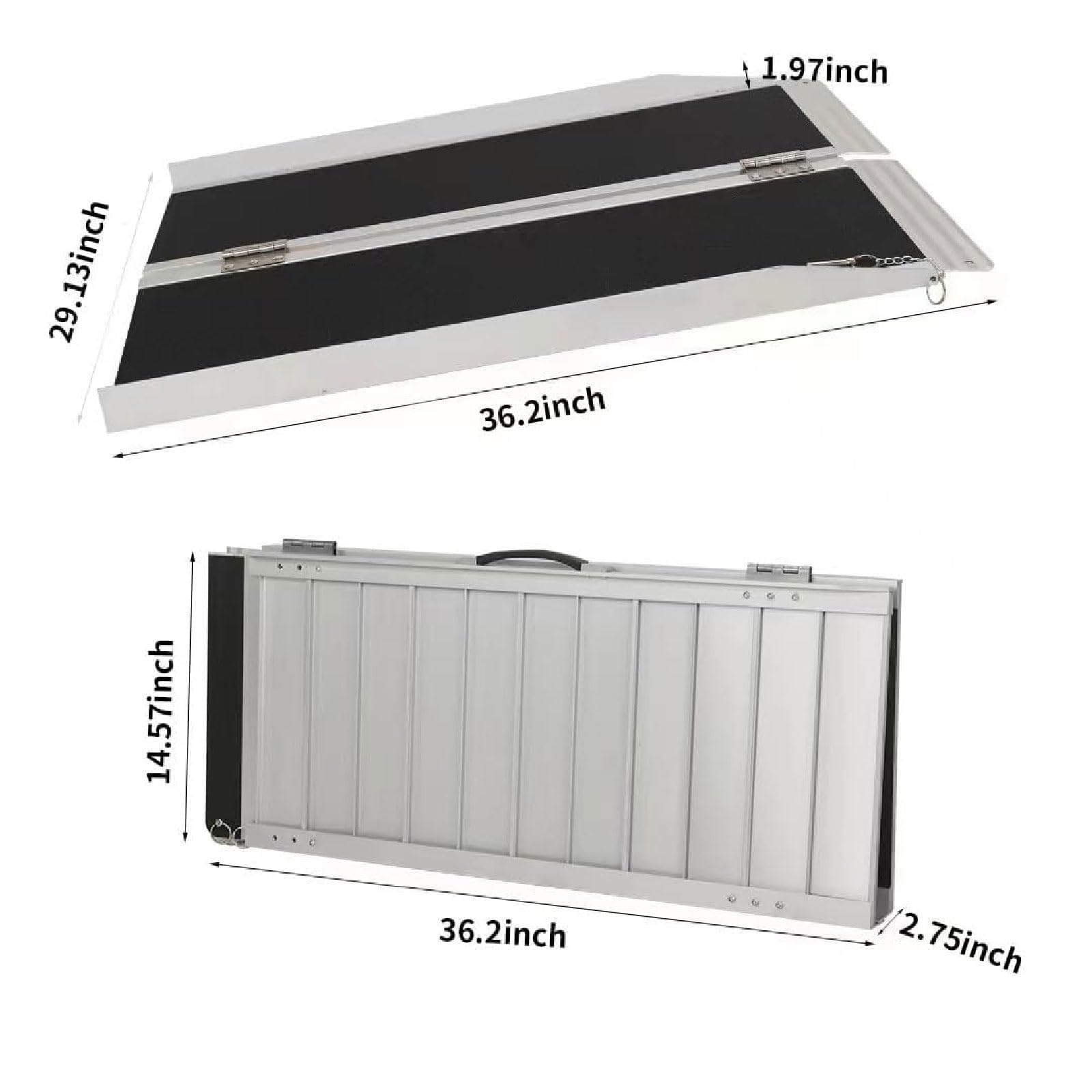 Rampa De Carga De Aluminio For Movilidad Portátil, Rampa Plegable Antideslizante For Silla De Ruedas, Escalera For Subir Motocicletas, Rampa De Umbral For Escaleras, Puertas, Bordillos, 800 Libras(36.