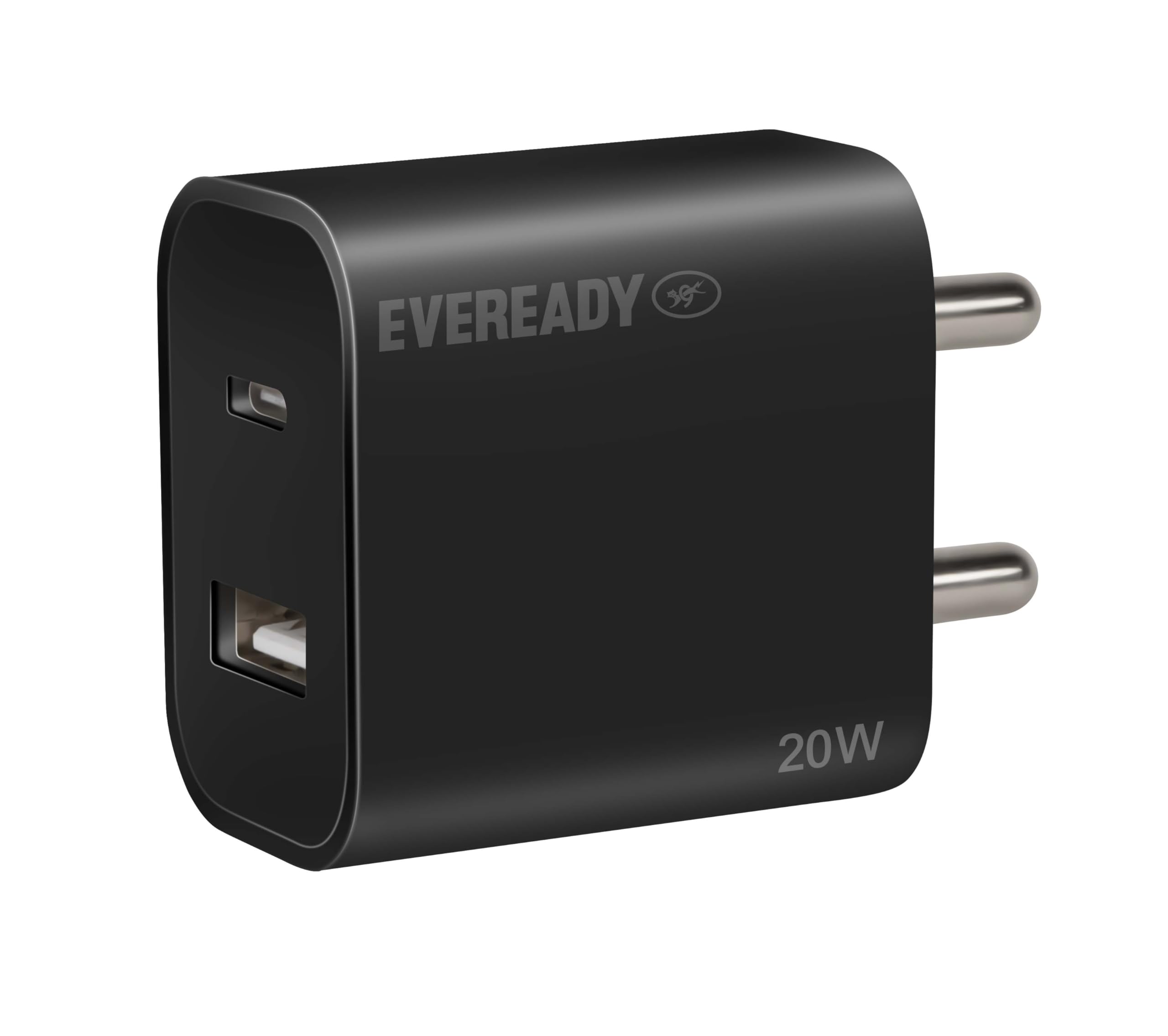 Eveready 20W USB Type C Fast Charger with Dual Device Charging Compati