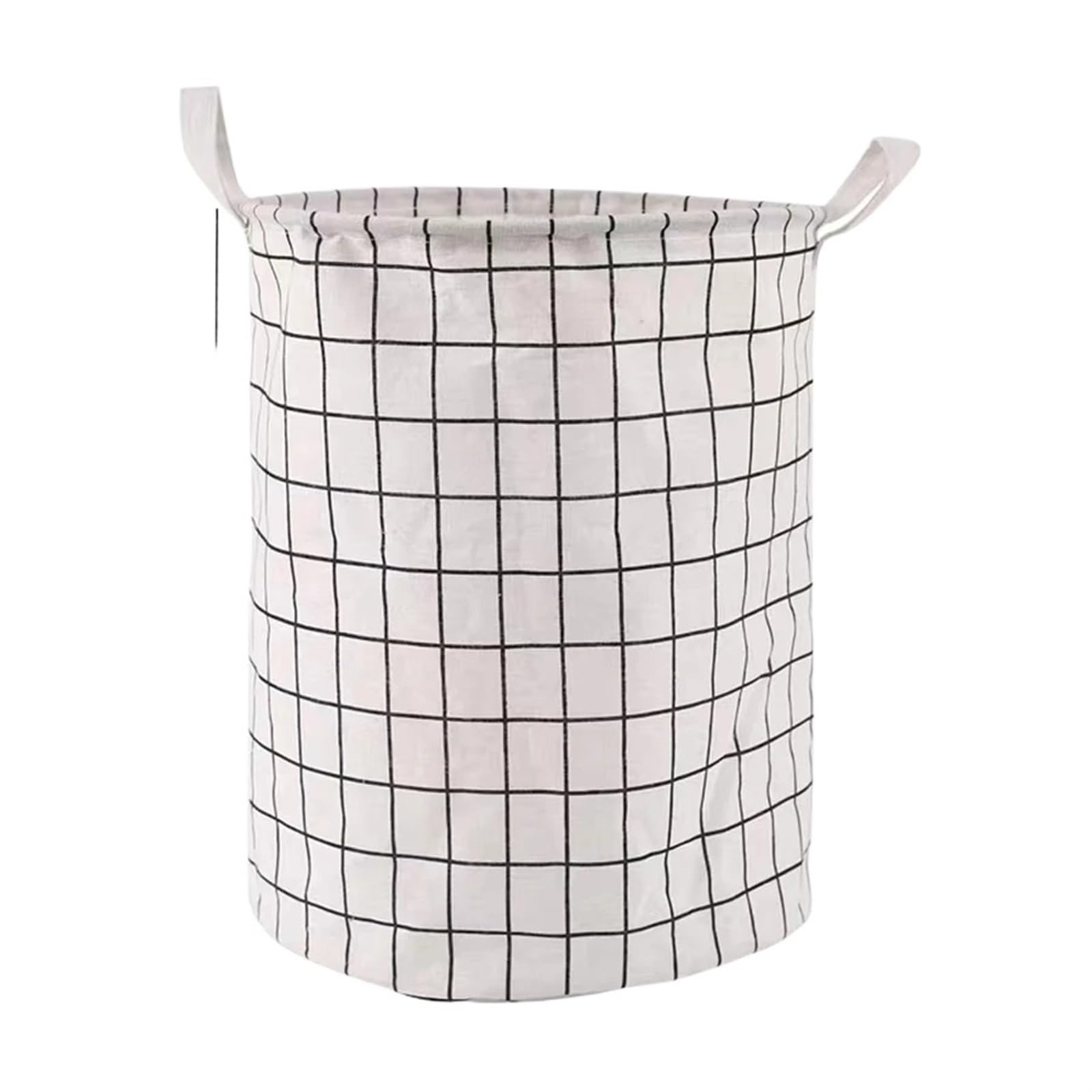 Folding Laundry Basket Household Storage dirty clothes toy bucket plaid fabric cotton linen dirty clothes Large foldable waterproof stora