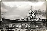 Deko Schild Blechschild 40 x 30 cm Nostalgisches Schild Schlachtschiff Gneisenau - DekoNo7