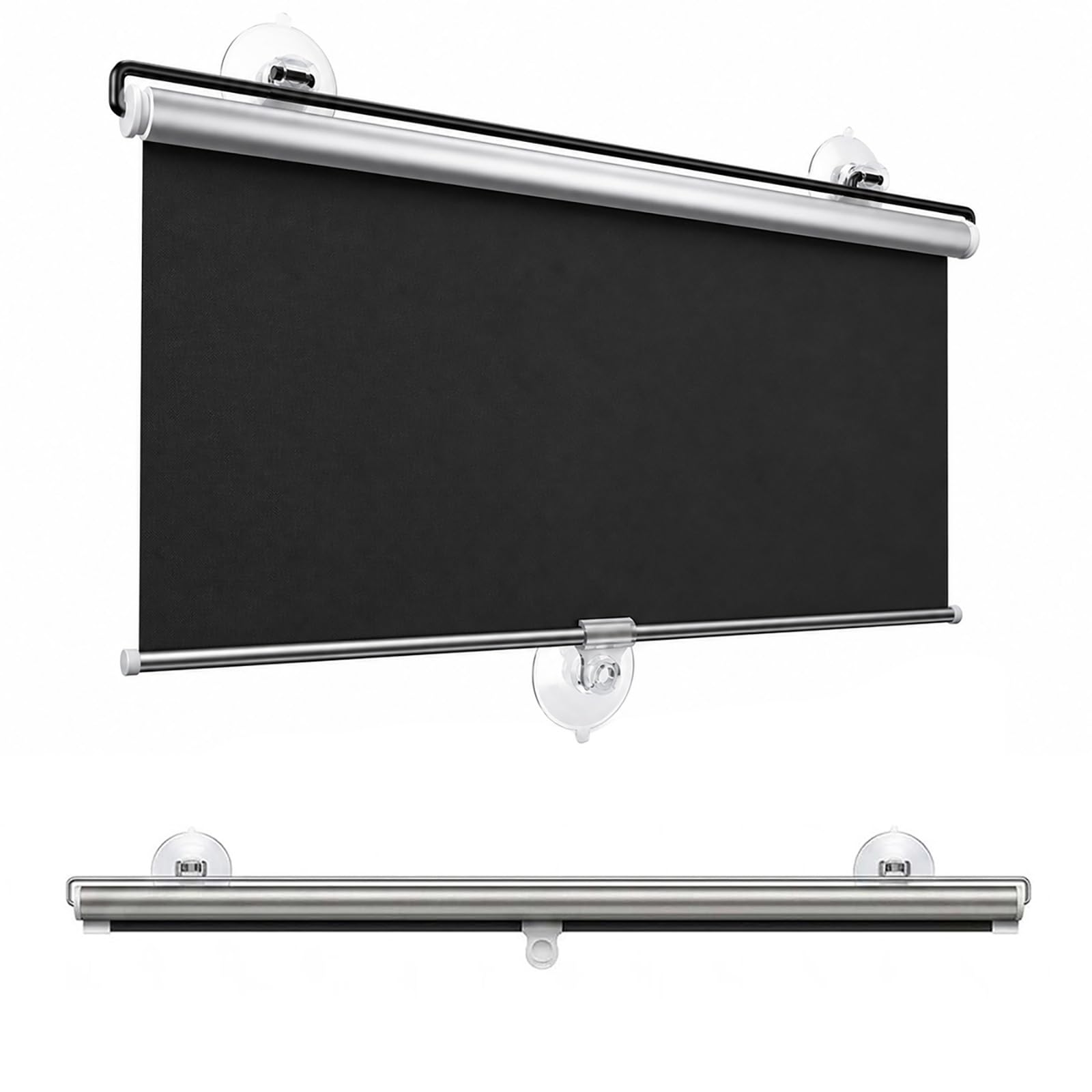 Estores Enrollables Sin Taladrar Persiana Enrollable con Ventosa, Cortinas Blackout Protección UV, Estor Enrollable Opaco Portátil Persianas Temporales para Ventanas Coche Baño(60 A x 180 H cm)