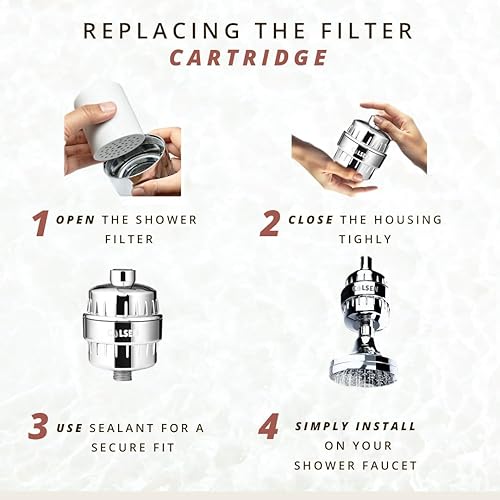 Miniatura 4 de COLSEN Filtro de cabezal de ducha suavizante universal de agua de baño para bañera + 1 cartucho de filtro de 15 etapas sistema de filtración