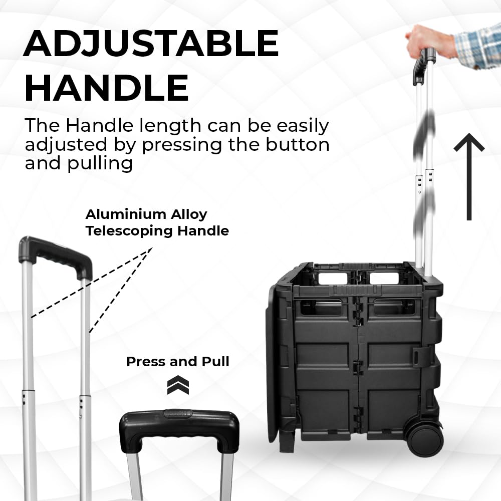 Wiltec Carrito De La Compra Plegable 40 Kg Ruedas Grandes Y Mango Ergonómico, Carro Compacto Y Facil De Almacenar Ideal Para Compras Picnic Tareas Diarias 85777396